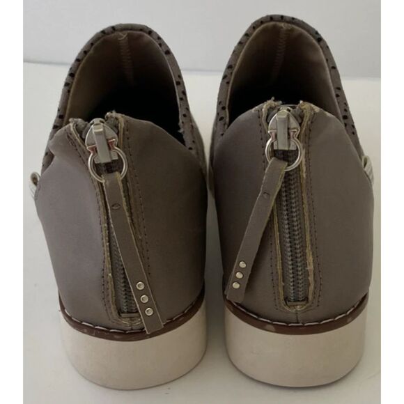 Dr.Scholl's  INSANE Perforated Back Zip Loafer Taupe Comfort Shoes US Size 6M - Picture 3 of 10